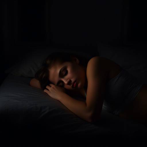 Woman sleeping peacefully in a dimly lit room